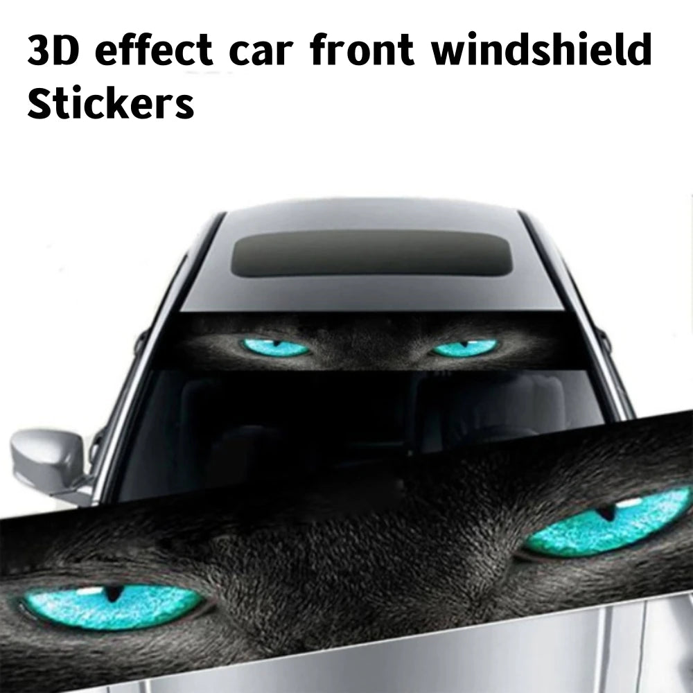3D Effect Car Front Windshield Stickers with Ghost and Wolf Eye Patterns