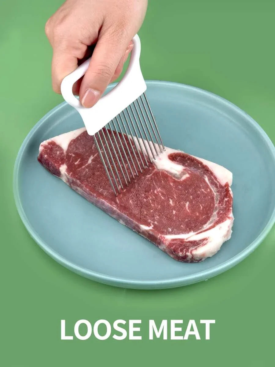 Stainless Steel Onion Slicer and Holder Tool