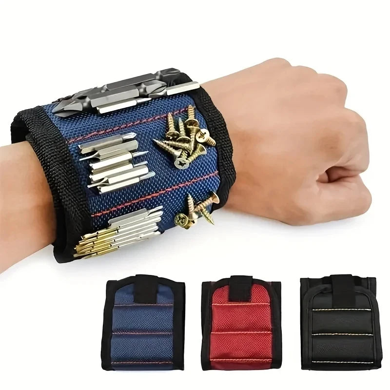 Adjustable Magnetic Wristband for Screws, Nails and Small Tools